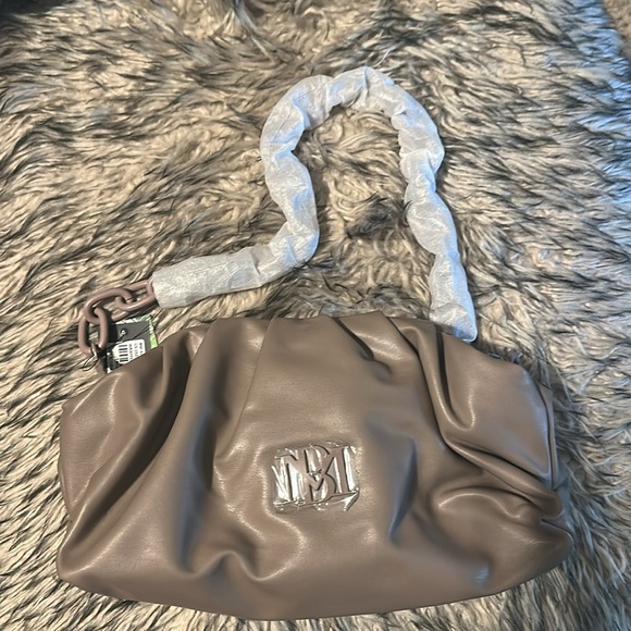 Badgley Mischka Wrapped Frame Clutch TAUPE - Picture 2 of 7